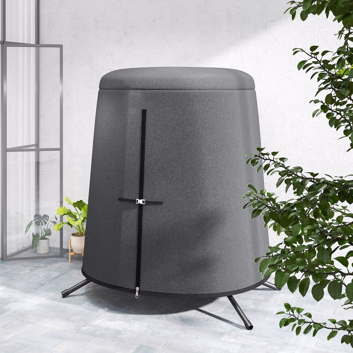 Outsunny Grey Hanging Egg Chair Protective Cover W: 196 cm, D: 230 cm – 5