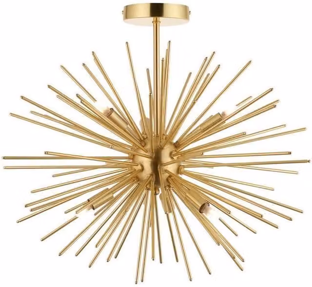 Netlighting Orta Multi Arm Semi Flush Ceiling Lamp in Gold/Brass