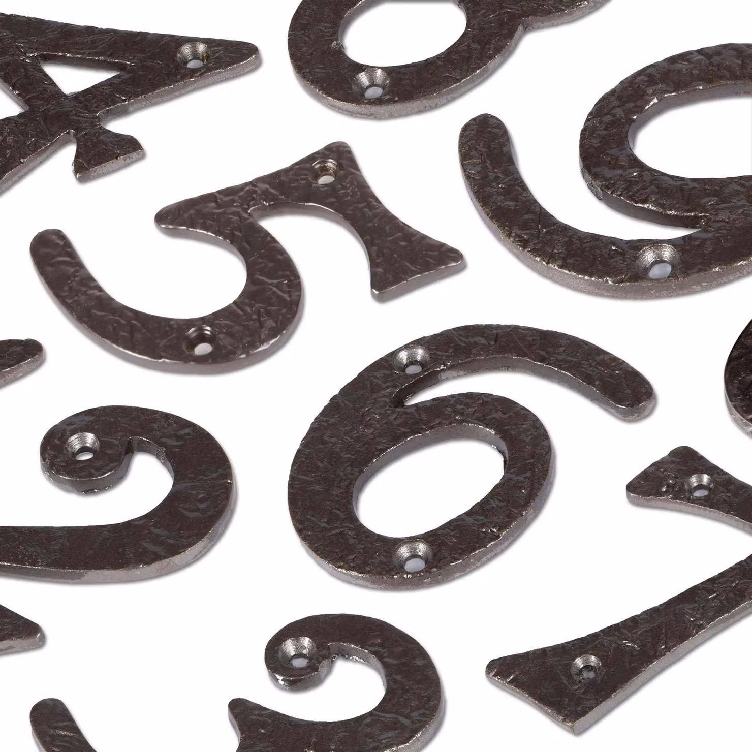 Hammer and Tongs Rustic Metal Number 8 Wall Numeral in Grey, Pack of 2 – 7