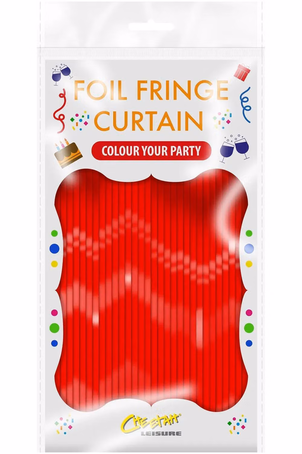 Netagon Red Metallic Tinsel Curtain W: 100 cm, H: 250 cm – 5