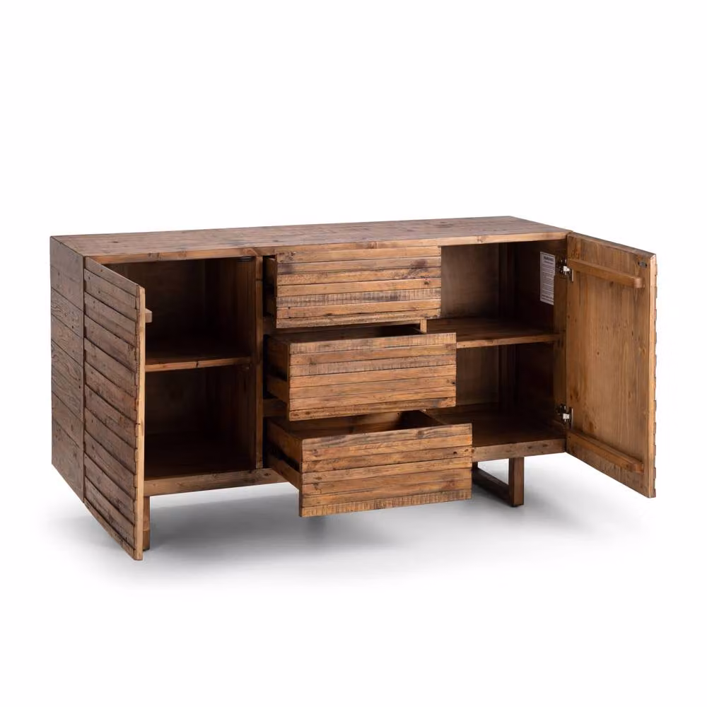 Cheshire Premium Glenmore Rustic Wood Sideboard in Beige and Brown – 2