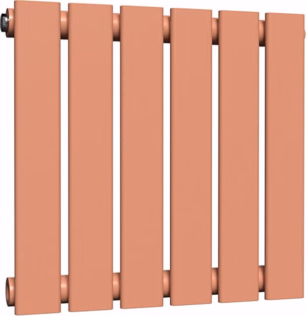 Lux Heat Flat Horizontal Single Coloured Steel Radiator in Orange, W: 60.0 cm, H: 42.0 cm