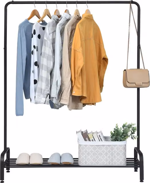 Costway Metal Clothes Rail in Matt Black