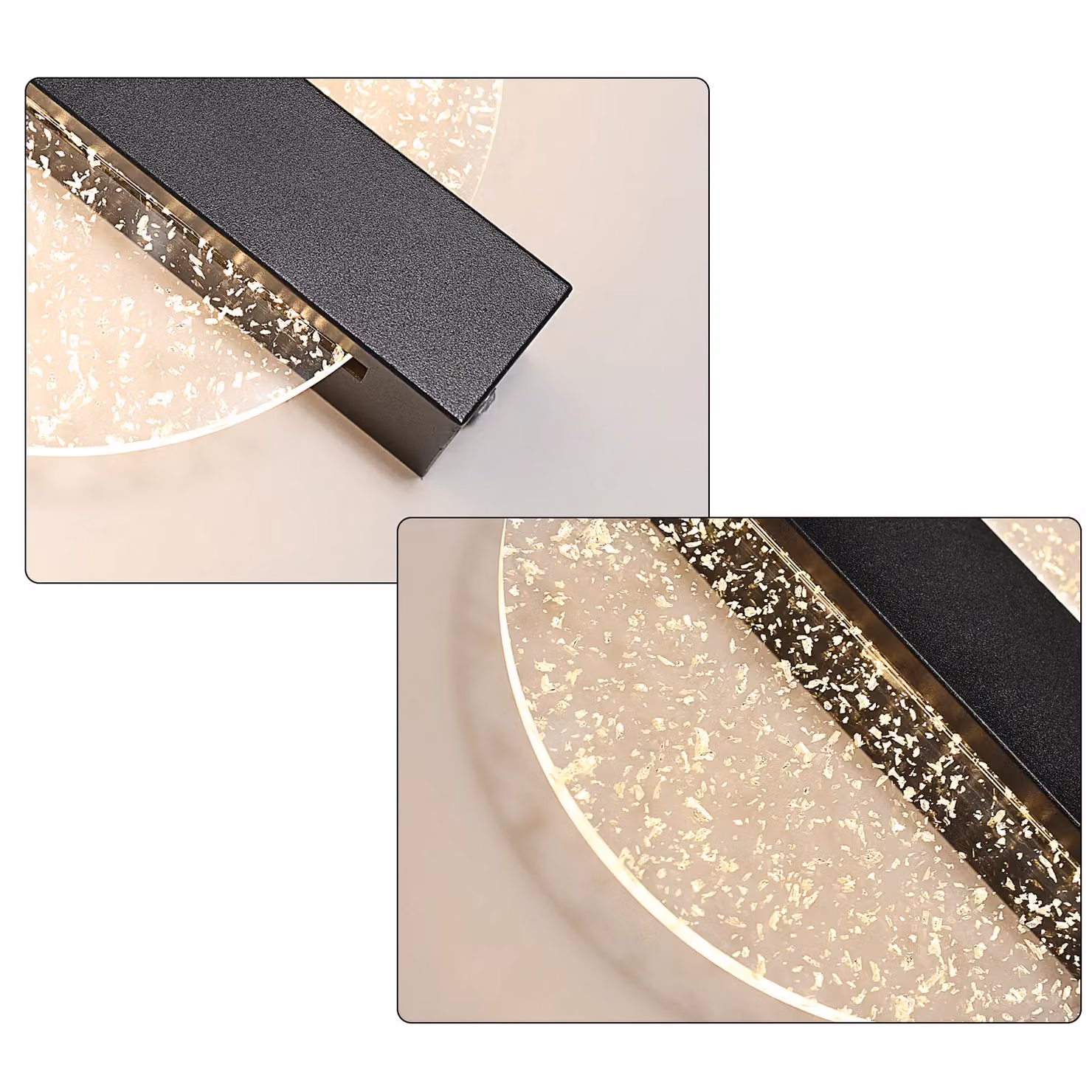 COMELY 12W Round LED Modern Wall Lamp in Black – 5