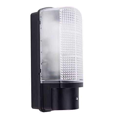 MiniSun Modern Heavy Duty Dusk to Dawn Security Wall Light in Black with 10W Cool White LED Bulb – 1