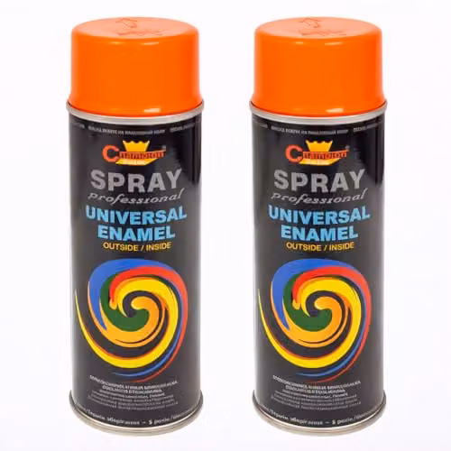 Sola Universal Gloss Enamel Spray Paint in Pure Orange (RAL 2004), 2 x 400 mL – 2