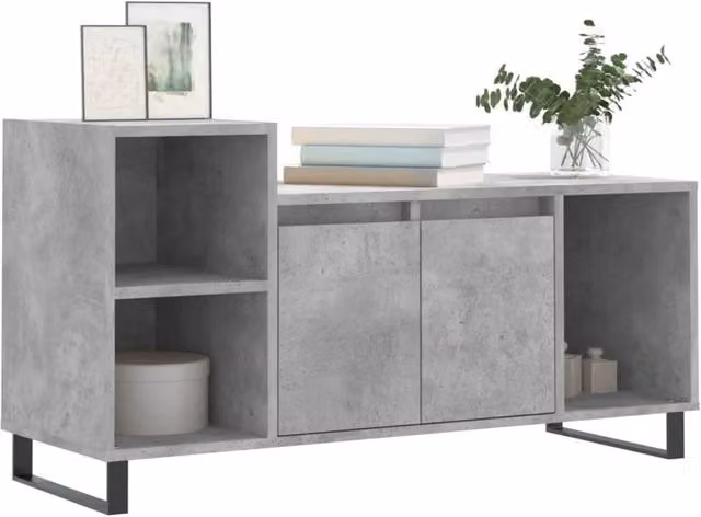 Berkfield Home Industrial TV Cabinet in Concrete Grey, W/D/H: 100 x 35 x 55 cm – 1