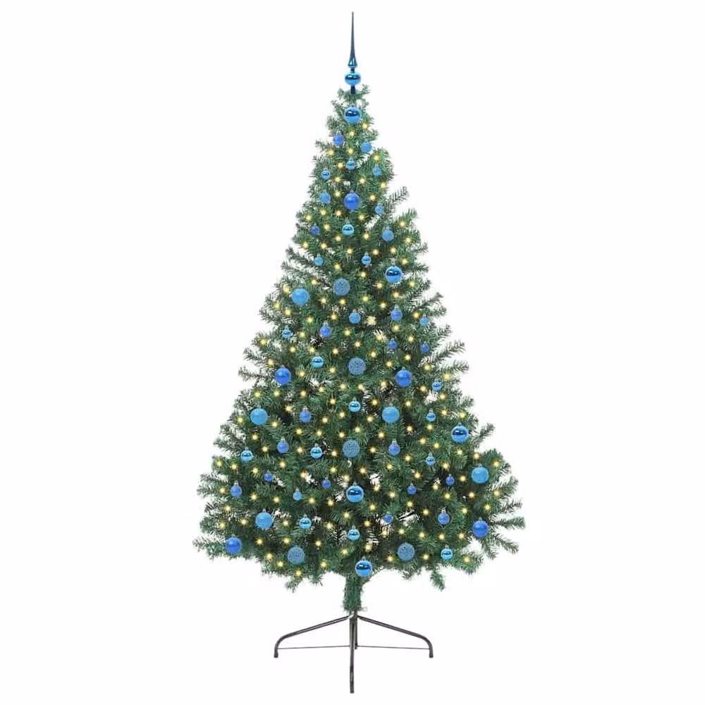 Berkfield Home Artificial Pre-lit Christmas Tree in Green, Height: 210 cm – 3