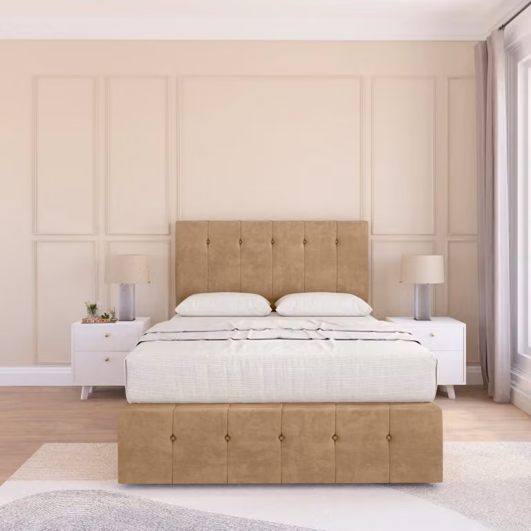 Sloomy Cambridge Divan Bed Base in Brown, Super King, W/D/H: 200 x 200 cm