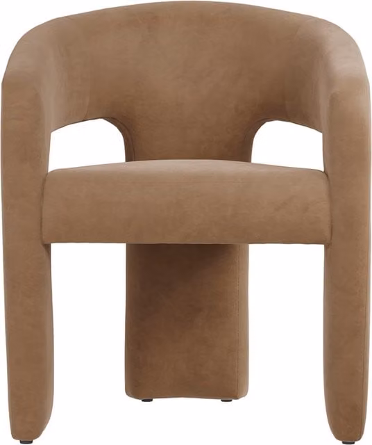 LPD Home Alba Modern Armchair Dining Chair in Brown Velvet Fabric