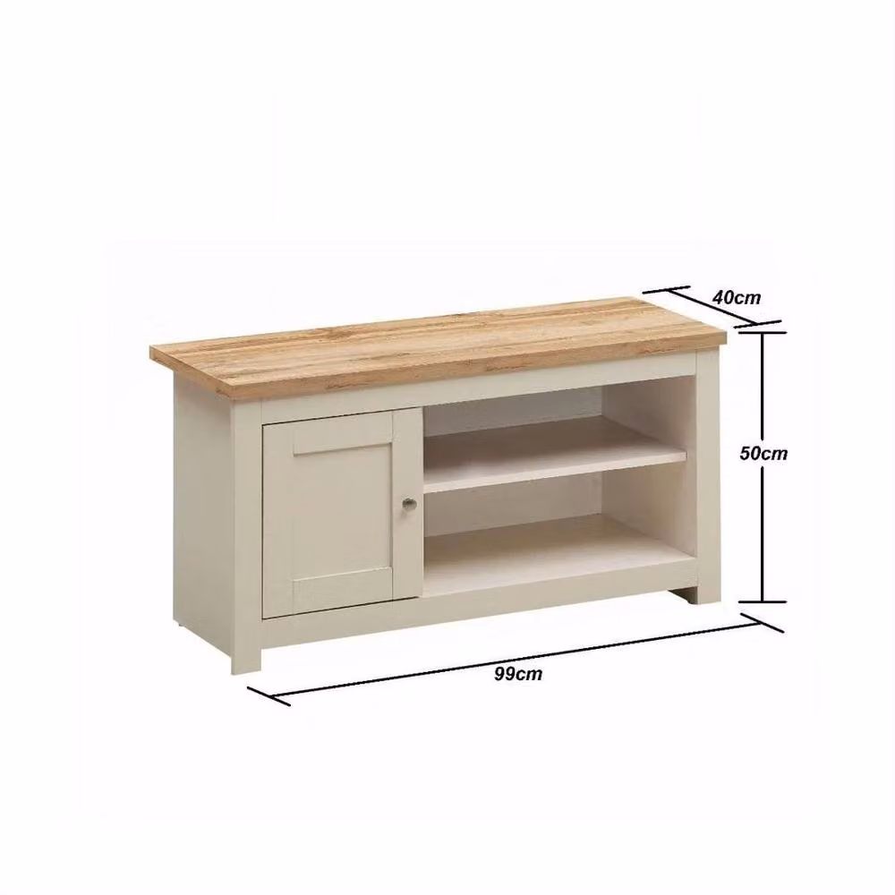 PAWNORA Modern 1 Door TV Unit in Beige – 2