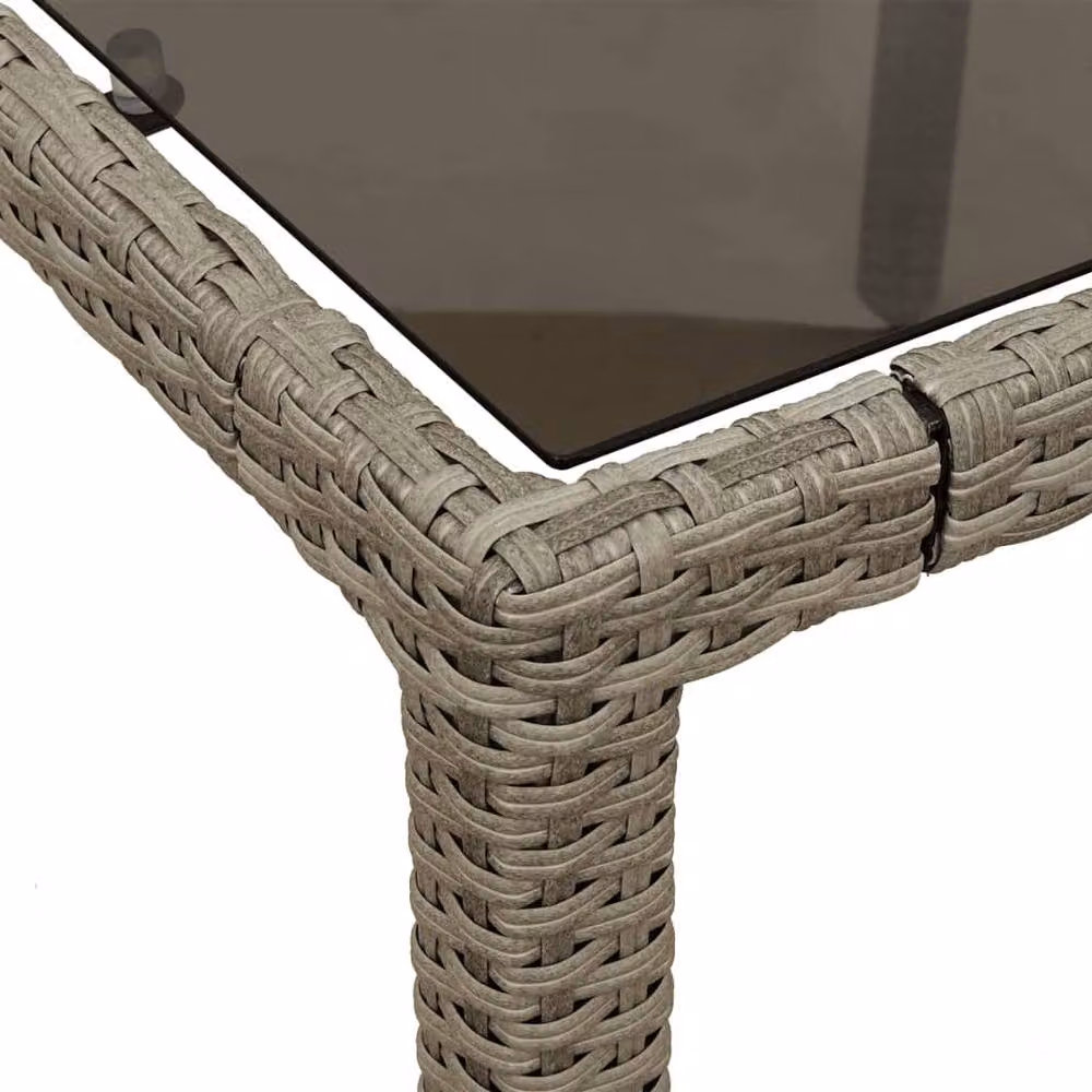 Berkfield Home Rectangular Garden Table with Glass Top in Light Grey, W/D/H: 150 x 90 x 75 cm – 5