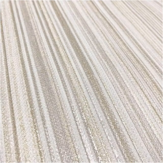 Muriva Venezia Striped Abstract Vinyl Wallpaper in Beige and Sand
