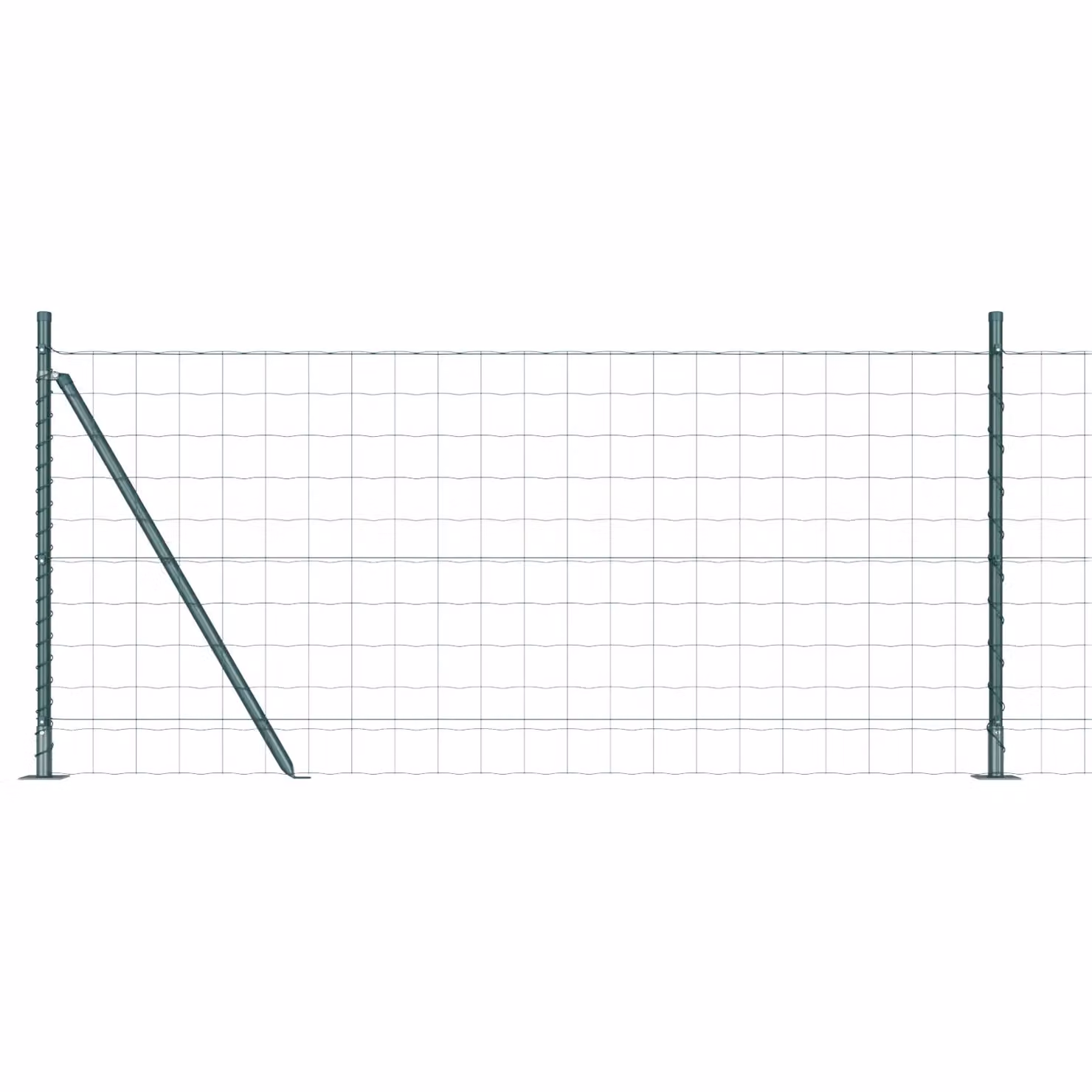 Berkfield Home Euro Fence with 13 Flanged Posts, Galvanised Steel, Silver, 0.8 x 25 m – 1