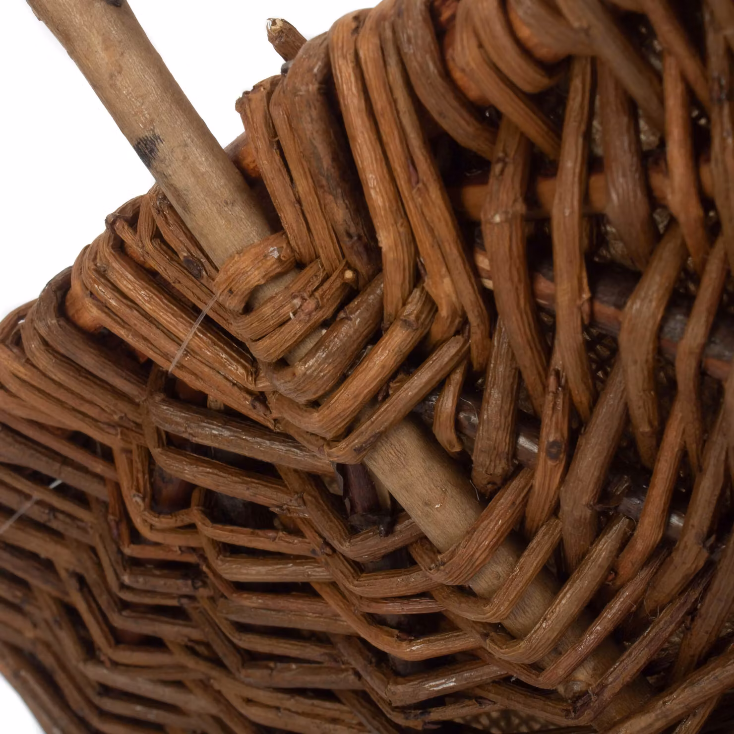 Red Hamper Small Rectangular Unpeeled Willow Garden Trug with Hessian Lining in Brown and Red – 2