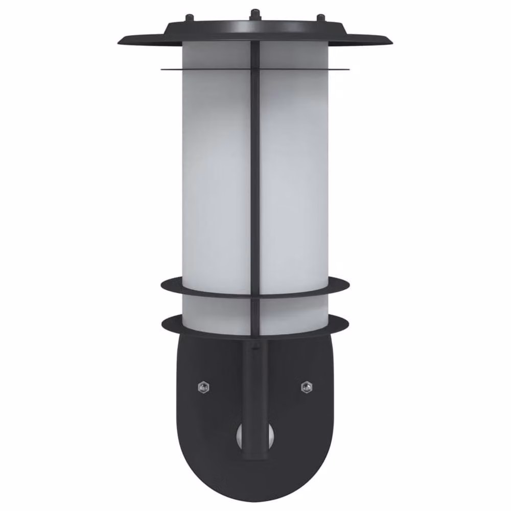 Berkfield Home Set of 2 Black Stainless Steel Outdoor Wall Lights with Motion Sensor and Timer – 3
