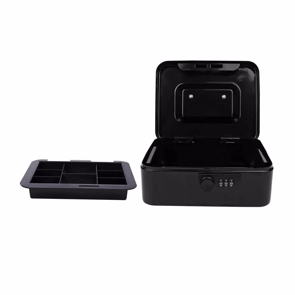 Clarsen Steel Cash Box with 3 Digit Combination Lock in Black – 2