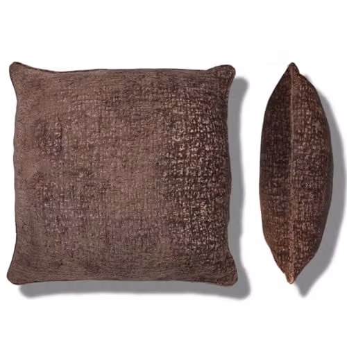 Kampala Hill Belmont Set of 2 Chenille Textured Square Decorative Cushions with Covers, Dusky Pink, W/D/H: 55 x 55 x 55 cm – 3