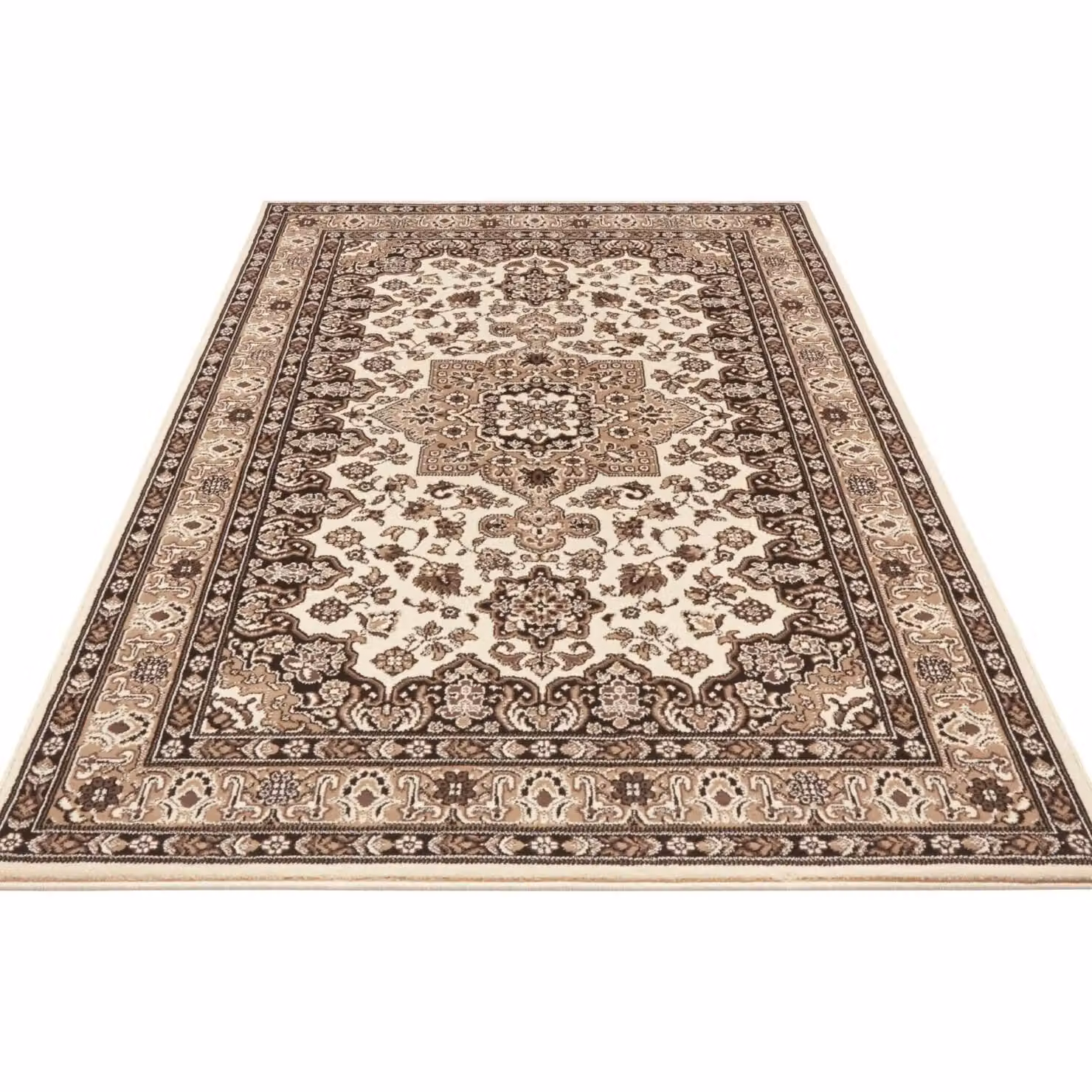 THE RUGS Oriental Parun Tabriz Vintage Polypropylene Carpet in Beige, W: 160 cm, L: 230 cm – 3