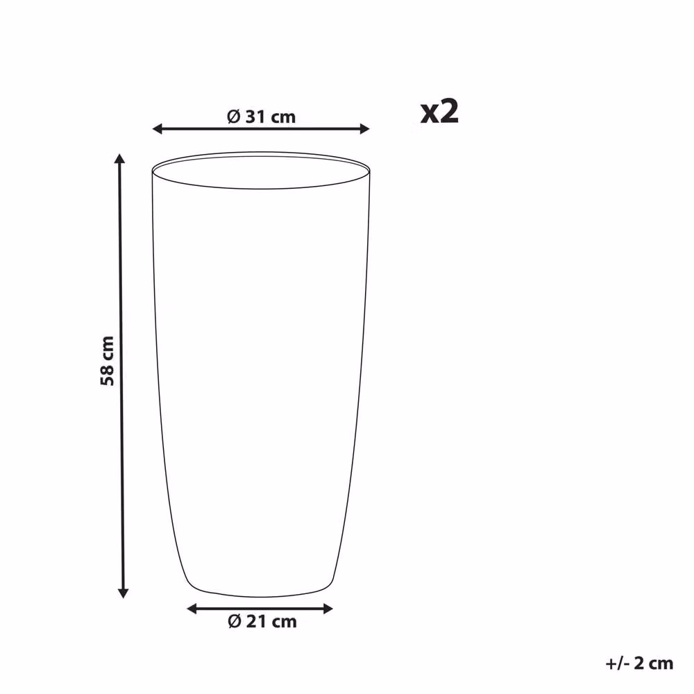 Wyld and Coco Tall Plant Pot Grey, Height: 58 cm, W/D: 31 x 31 cm – 3