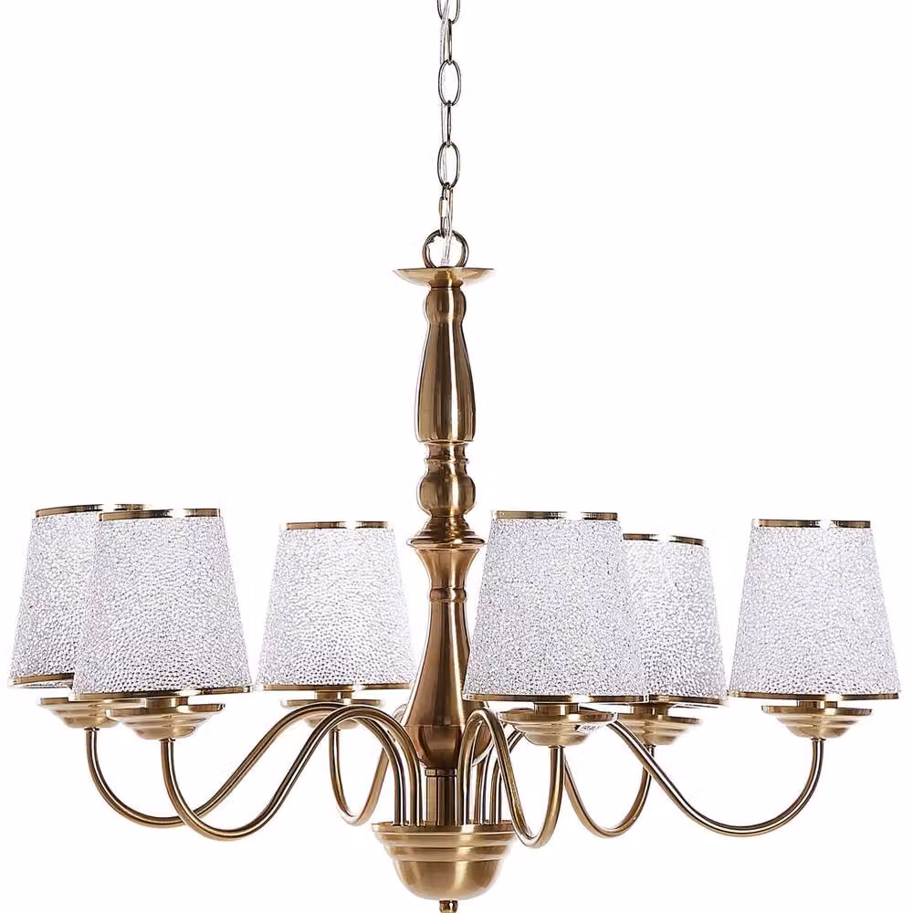 Wyld and Coco 6-Light Brass Chandelier with Bronze Emperor Acrylic Shades – 2