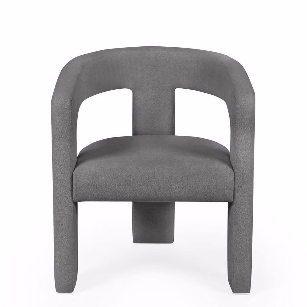 Cheshire Dorella Premium Grey Chenille Upholstered Dining Chair with Armrests – 2