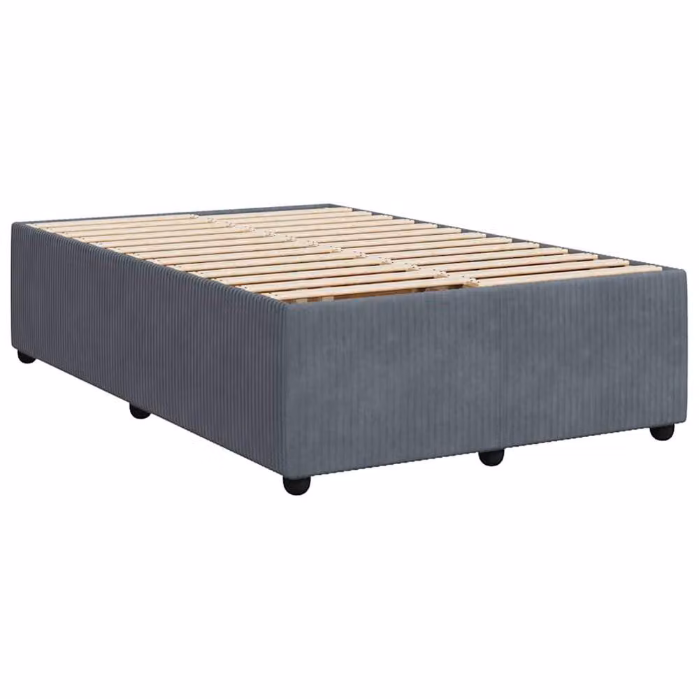 Berkfield Home Double Velvet Upholstered Bed Frame in Dark Grey, W/D/H: 140 x 200 x 135 cm – 3