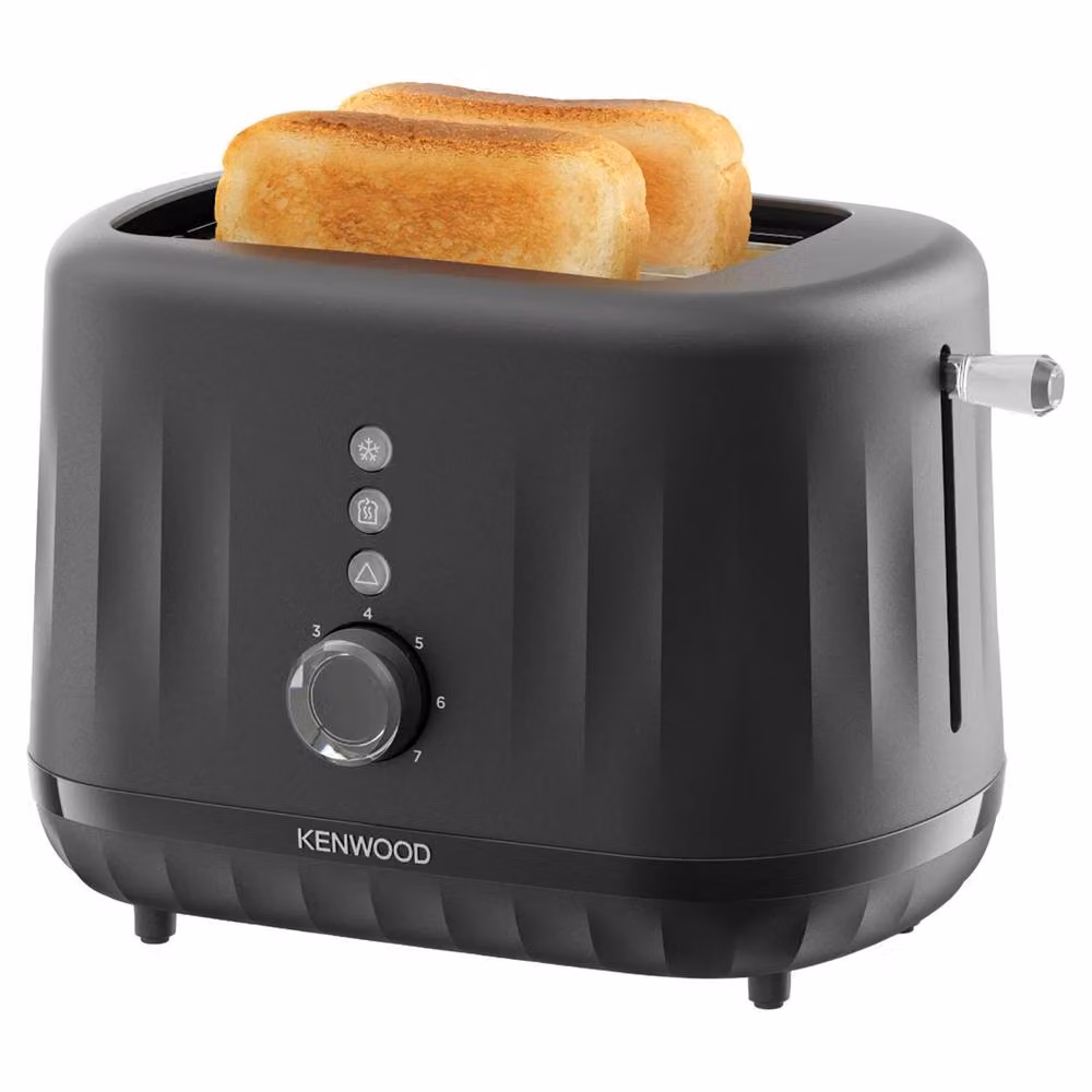 Kenwood Ripple 2-Slice Toaster in Midnight Black with 7 Browning Settings, Reheat, Defrost and Cancel Functions, 850W – 3