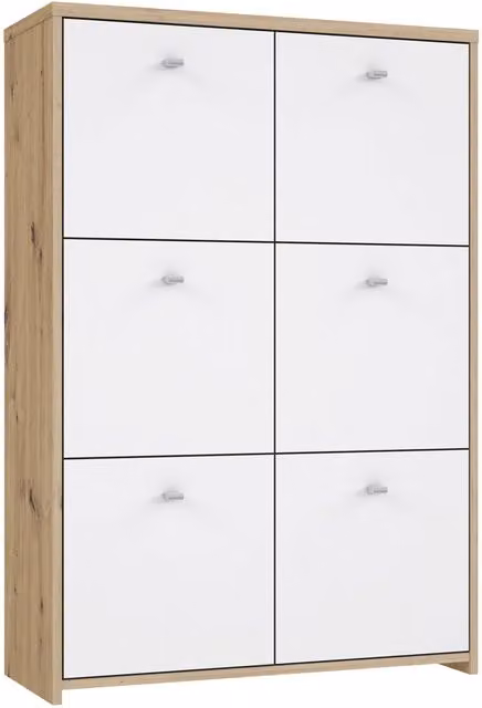 Furniture To Go Modern 6-Door Freestanding Storage Cabinet in Brown and White – 1