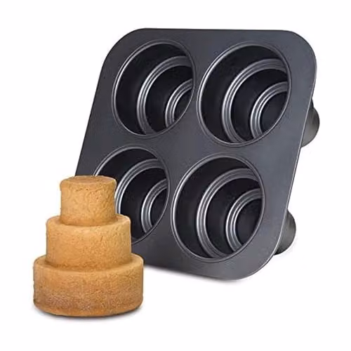Chicago Metallic Non-Stick Multi-Tier Round Cake Tin, Grey, W: 27 cm, D: 24.5 cm, H: 12 cm