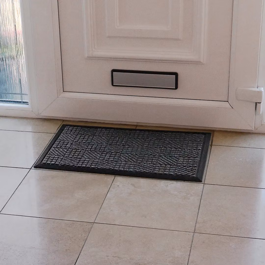 JVL Firth Tile Rubber Backed Doormat, Anthracite Grey, W: 40 cm, D: 70 cm – 3