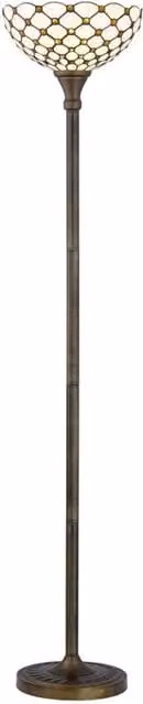 First Choice Lighting Nicolson Natural Tiffany Jewel Uplighter Floor Lamp in Bronze, Height: 167 cm – 1