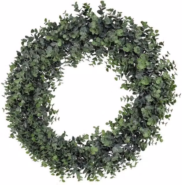 KDMD Botanica Eucalyptus Green Hanging Floral Wreath, Diameter: 60 cm – 1