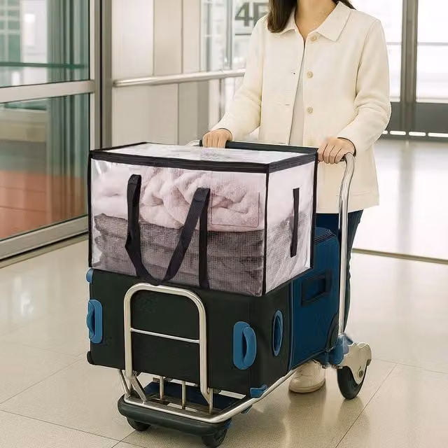 EONLION 4 Pack 90L Transparent Plastic Moving and Storage Bags