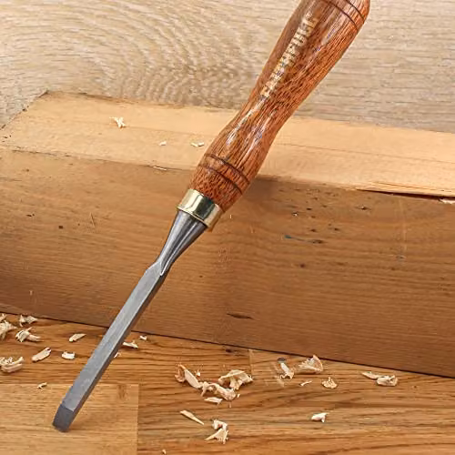Faithfull Straight Wood Carving Chisel, 6.3mm (1/4in), Brown and Brass – 2