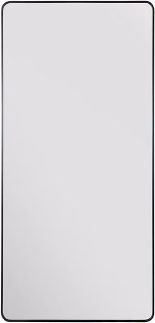 MirrorOutlet Black Aluminium Curved Edge Wall Leaner Mirror H 174 cm x W 85 cm