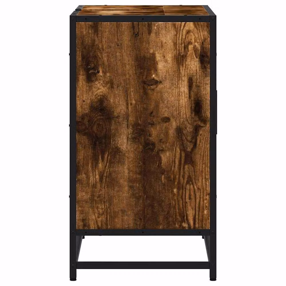 Berkfield Home Smoked Oak Bathroom Sink Cabinet, Brown, W/D/H: 65 x 33 x 60 cm – 5
