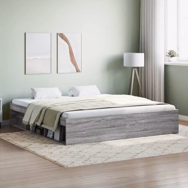 Berkfield Home Sonoma Bed Frame in Grey, Super King Size, W/D/H: 180 x 200 cm – 1