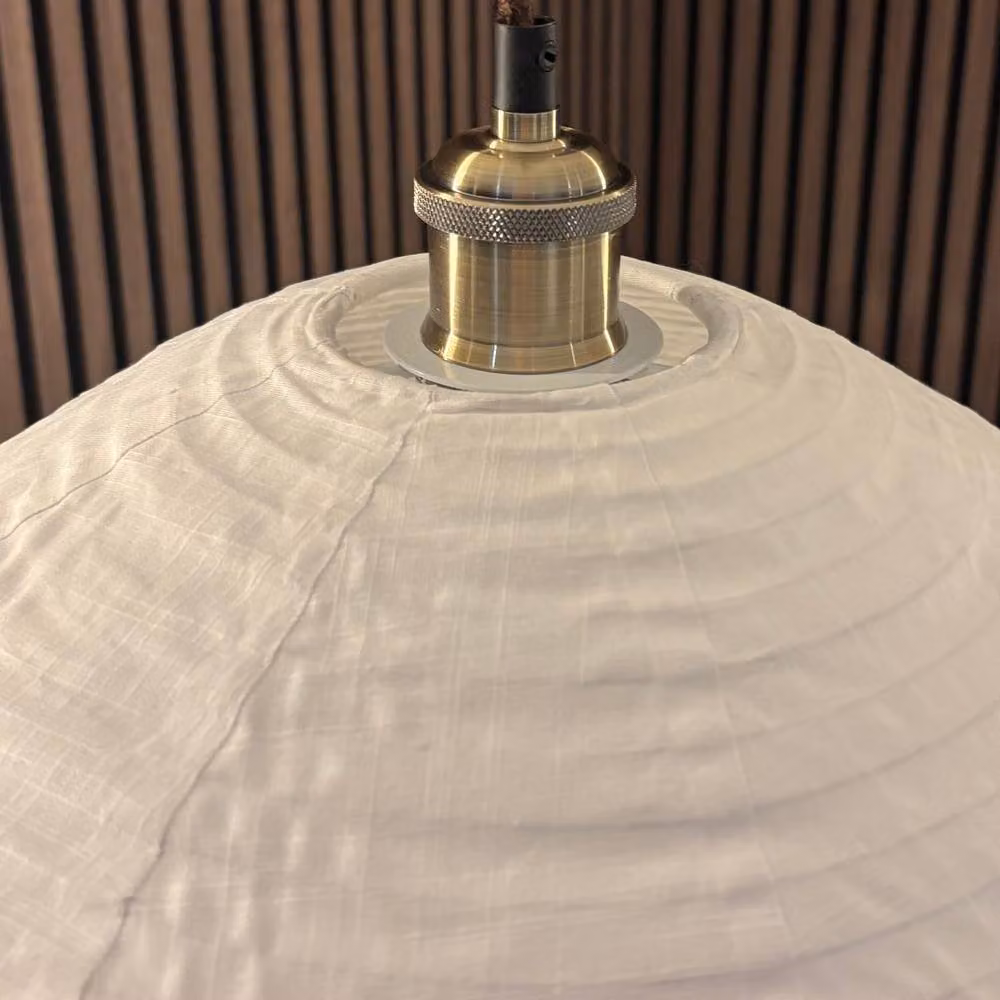 CGC Lighting Selma Handmade White Linen Easy Fit Bell Shape Lampshade – 4