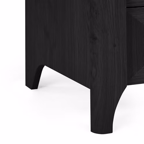 Julian Bowen Sydney 3 Drawer Chest in Black with Rattan Print – 7