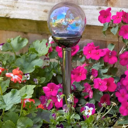 mysmartbuy Set of 4 Solar Powered Firefly Opal LED Garden Stake Lights in Black with Glass Spheres, H47 x W: 10 cm – 2