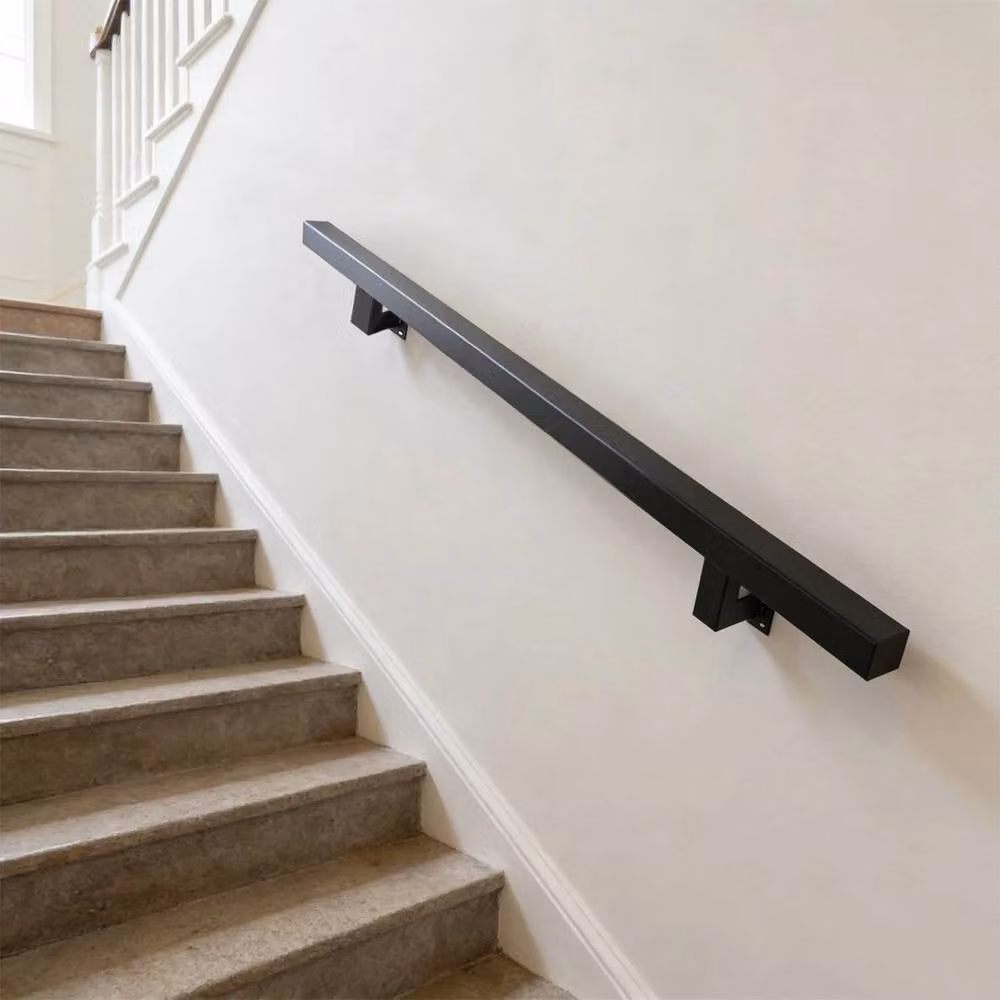 VOGREX Heavy Duty Metal Handrail Stair Grab Bar in Black, 1m – 3