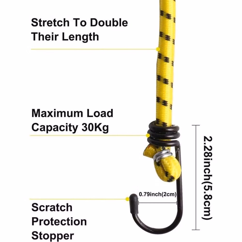 SPETLEK 24-Piece Heavy Duty Bungee Cords with Hooks in Mixed Colours, 100 cm – 2