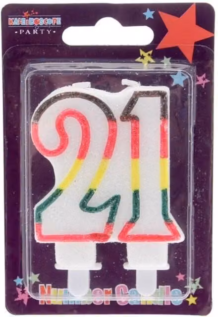KDMD Pack of 6 Round Wax Birthday Candles in Grey and Multicolour