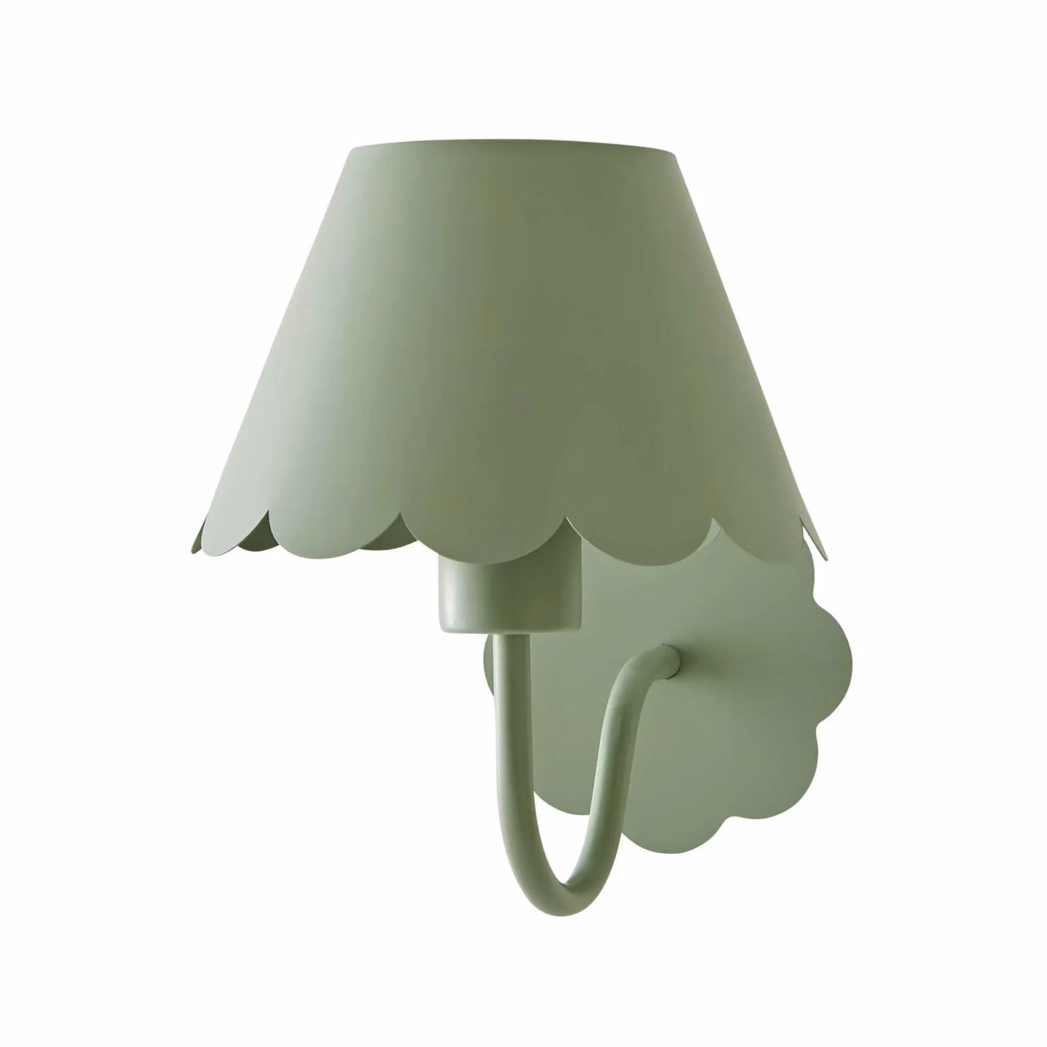 ValueLights Hattie Rechargeable Metal Scalloped Edge Wall Light in Green – 2