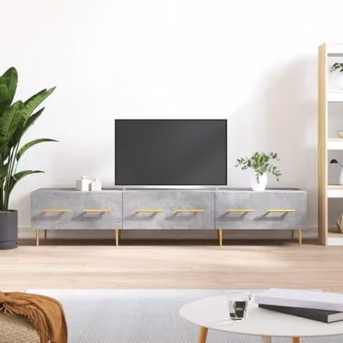 vidaXL Modern TV Cabinet in Concrete Grey, W/D/H: 150 x 36 x 30 cm – 2