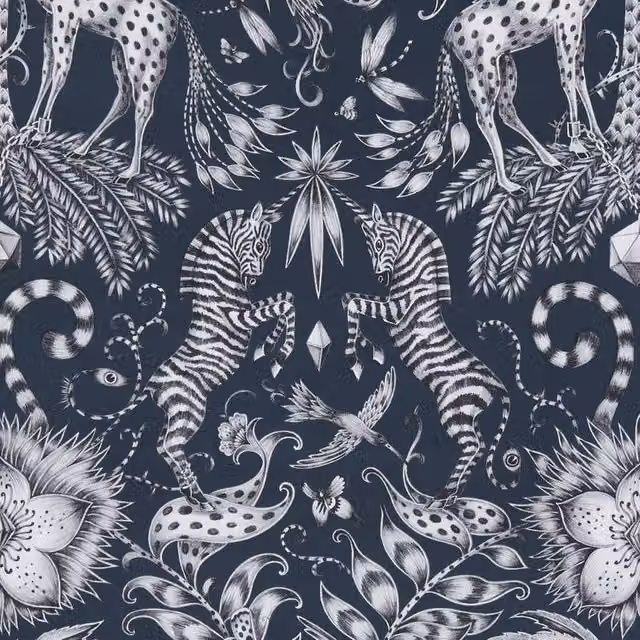 Emma Shipley Kruger Fabric Navy and Grey Adult Product
