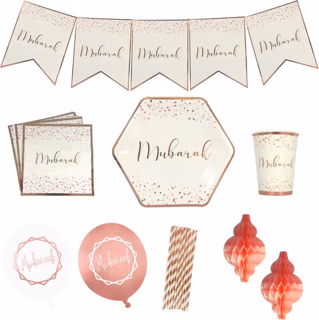 Peacock Supplies Party In A Box Mubarak WRG White Dotted Paper Childrens Party Set