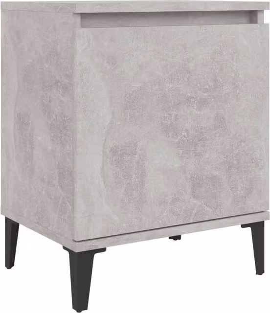 Berkfield Home Bed Cabinet with Metal Legs in Concrete Grey, W/D/H: 40 x 30 x 50 cm – 1