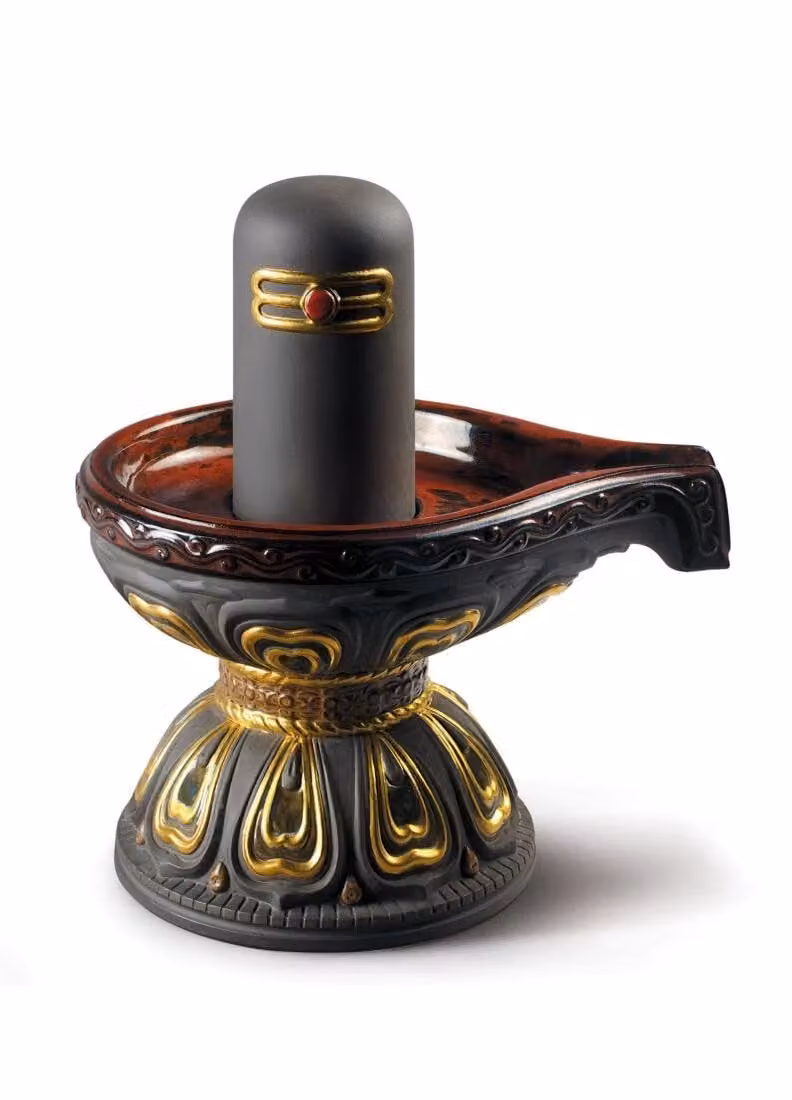Lladró Lingam Porcelain Figurine in Black and Gold